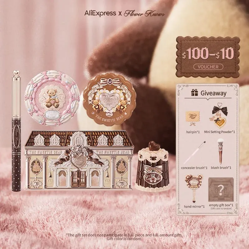 Set Kado Rias Koleksi Flower Knows The Sweetie Bear Termasuk Eyesahdow + Lip Jelly + Pensil Alis + Concealer + Blush On — image 2