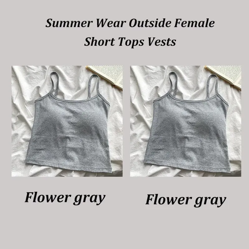 2 ชิ้น/เซ็ตผู้หญิง Basic Cotton Camisole มาดามสีทึบสปาเก็ตตี้สายรัดแขนกุด Slim เสื้อ Breathable เสื้อแขนกุดสั้น — image 20