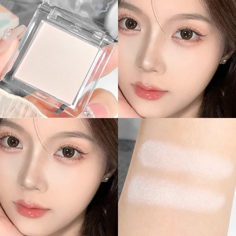 Hvid øjenskyggepalet Mat Shimmer Highlighter Vandtæt Langtidsholdbar oplysende øjenmakeup til skæring af krøller — image 9