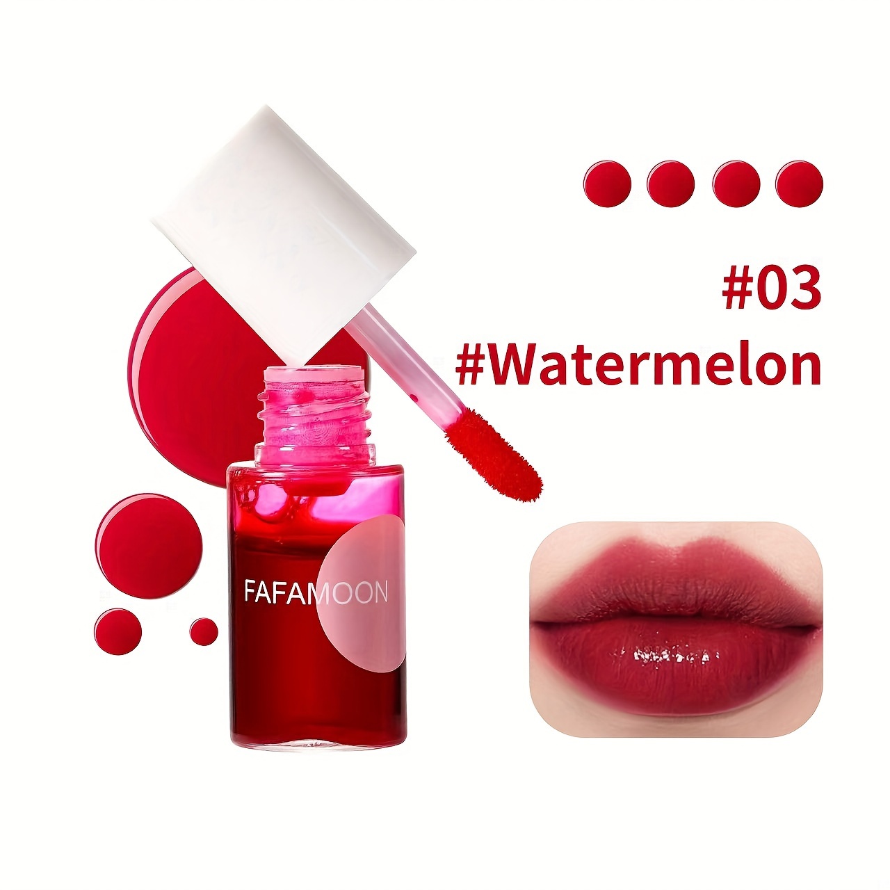 Teinte fruitée pour les lèvres, brillant à l'eau, liquide hydratant, imperméable, antiadhésif, pigment élevé, couleurs vibrantes longue durée — image 10
