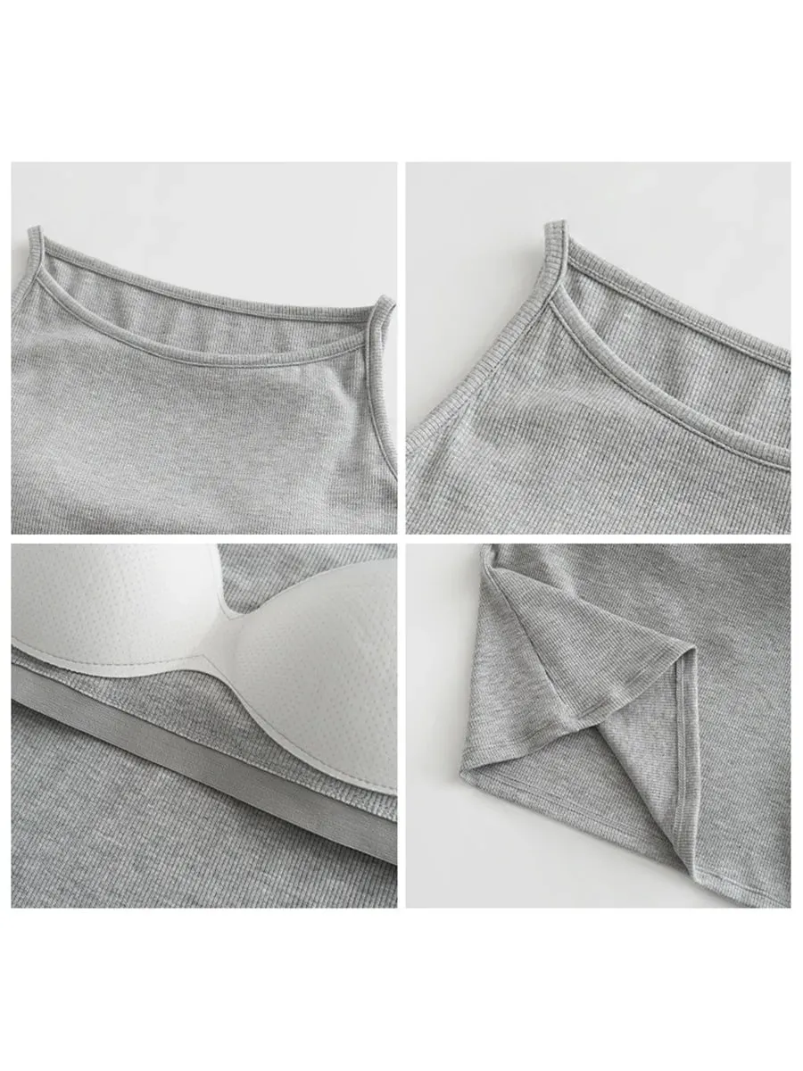 VEN 女性ボトム Tシャツ固体新スリムマイクロ弾性タンク胸クッション付きレディースキャミソールベスト女の子夏 2026