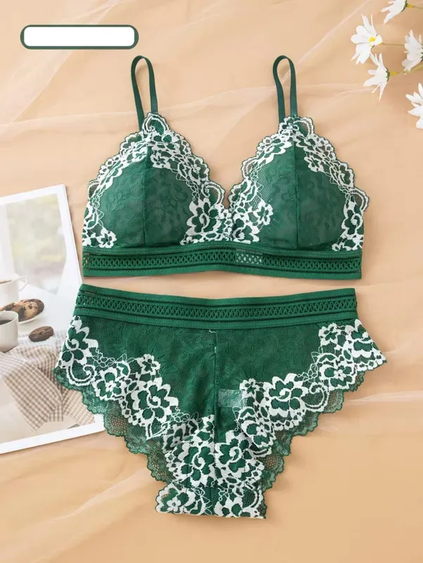 ชุดชั้นในลูกไม้เซ็กซี่ชุดถ้วยแม่พิมพ์บางไม่มีแหวนเหล็กสบาย Push Up Bra ชุดสำหรับสตรี — image 10