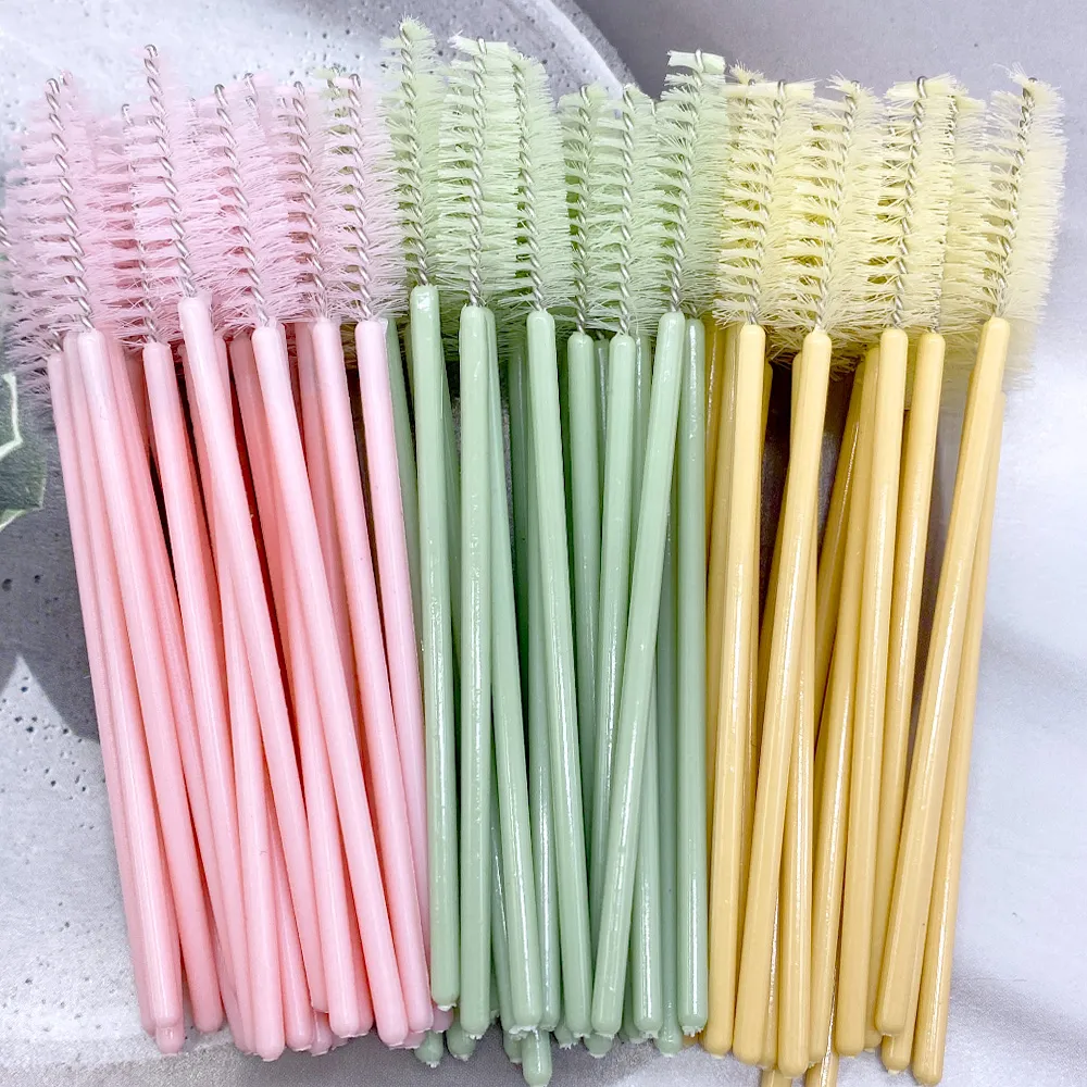 Zanse 50/500 pièces pinceaux à cils à sourcils bobines de cils baguettes de Mascara applicateur pour outil de maquillage d'extension de cils — image 6