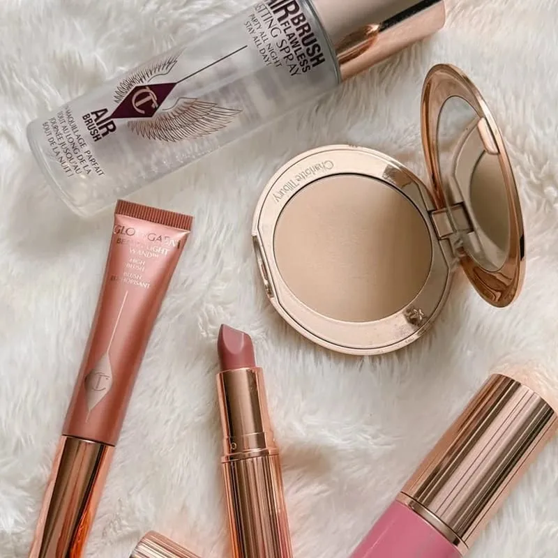 CT Setting Spray Ljusar Setting Powder Compact Two-tone Heart Blush Hydrating Lip Mask Highlight Borsthuvud Makeup Essence