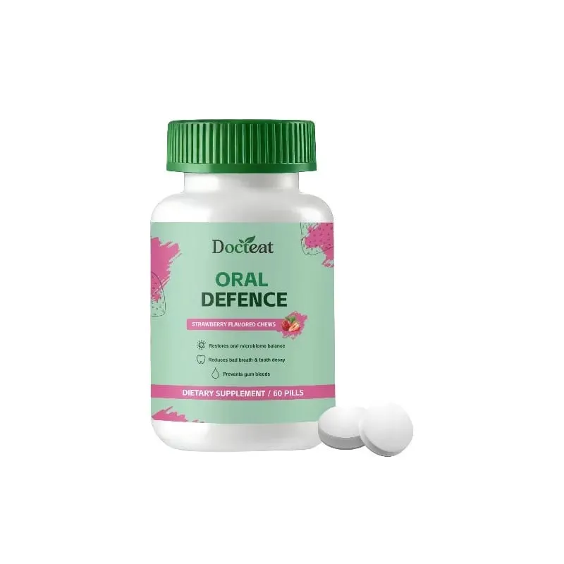 Tablet Kunyah Pertahanan Mulut untuk Sokongan Kesegaran Nafas dengan Xylitol dan Microcrystalline Hydroxyapatite untuk Dewasa 60 Pil