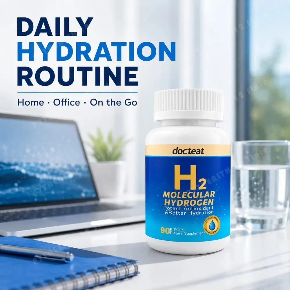 90 adet H2 Moleküler Hidrojen Su Tabletleri Magnezyum ile 160 mg Efervesan İçecek Takviyesi Seyahat Spor Salonu Ev Hidrasyon