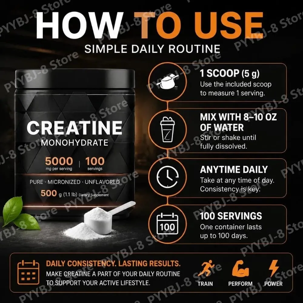 Creatine Monohydrate Powder Micronized Unflavored Training Performance Support Energy Endurance Strength 500 G(1.1lb) — image 7