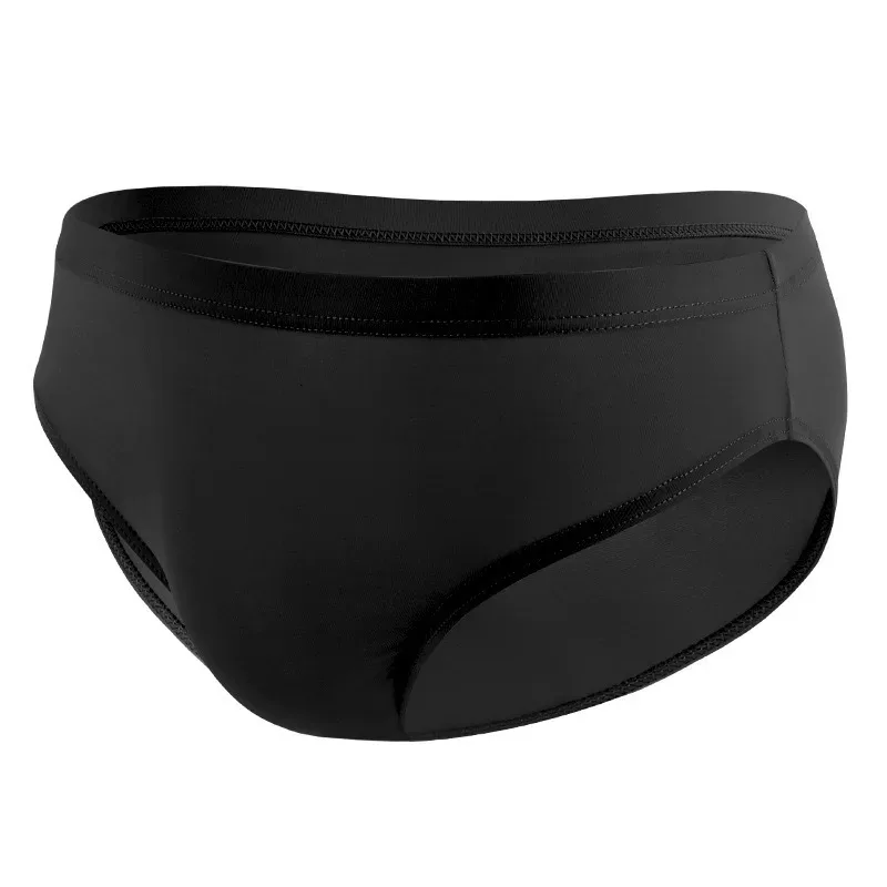 Slips en soie glacée pour hommes, sous-vêtements fins à séchage rapide, taille basse, couleur unie, sous-vêtements masculins Sexy avec poche bombée en U, culotte respirante — image 17