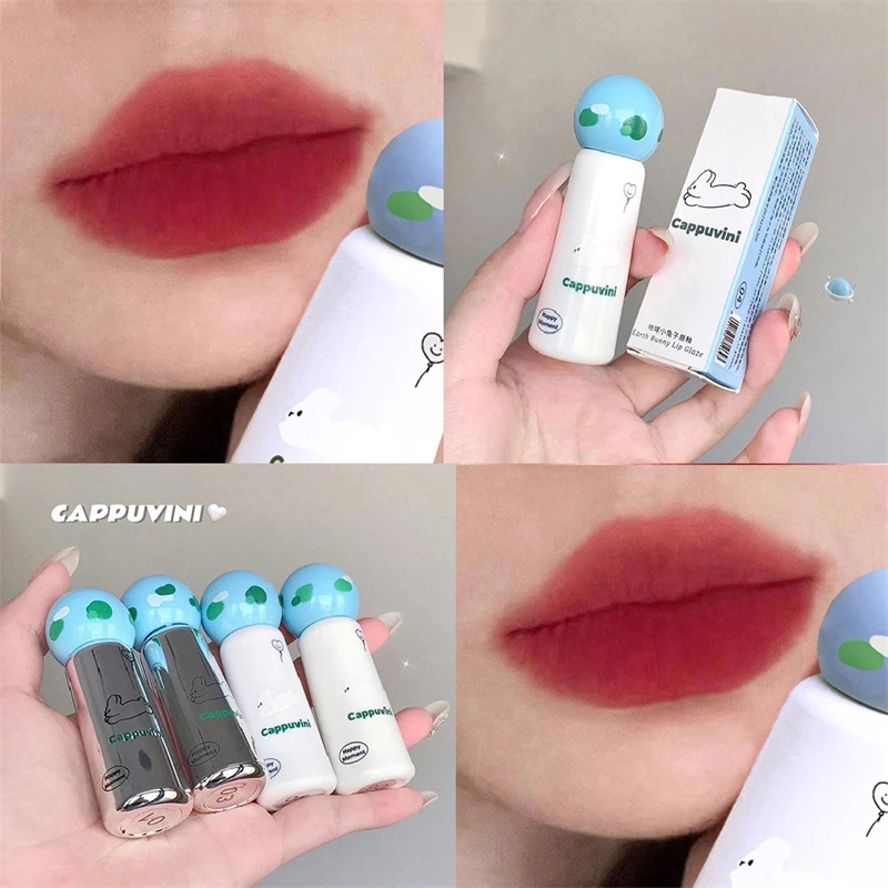 Velvet Matte Lip Mud Cute Rabbit Liquid Lipstick Mousse Red Brown Long Lasting Smooth Lip Gloss Lips Makeup Student Cosmetics — image 9