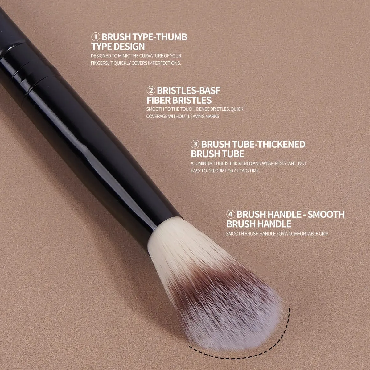 5Pcs Flawless Facial Makeup Brushes Soft Bristle Make-up Details Brushes for Concealer Cosmetics Makeup Tool for Beauty — image 3