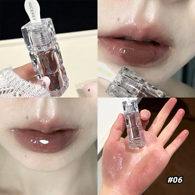 Brillant à lèvres miroir aqueux, hydratant durable, facile à porter, vernis à lèvres en verre d'eau, teinte rouge Sexy, cosmétiques — image 2