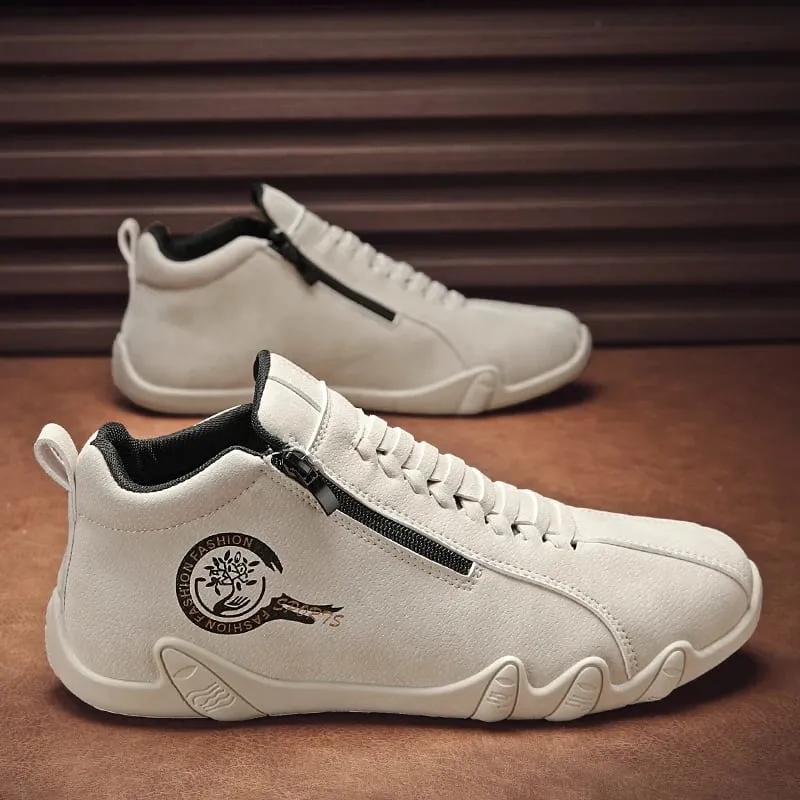 Scarpe casual da uomo Stivaletti corti con cerniera laterale Fondo piatto versatile Scarpe da uomo alla moda alla moda adatte per gli sport all'aria aperta — image 2