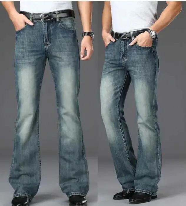 Men's Flared กางเกงยีนส์หลวมผู้ชายขาใหญ่กางเกงยีนส์ผู้ชายกางเกง Boot Cut Designer กางเกงยีนส์คลาสสิกหลายรูปแบบขนาด 28-40 — image 2
