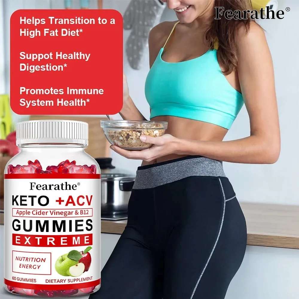 Fearathe Slimming Keto Aceto di mele Gummies Integratore Perdita di peso Riduce l'ansia e lo stress Aumenta il sistema immunitario — image 6