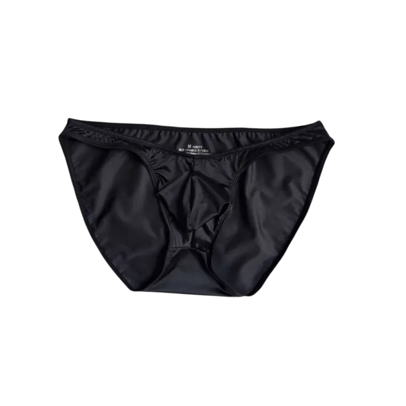 Bequeme U-Pouch-Unterwäsche für Herren mit niedriger Taille, atmungsaktiv, nahtlos, Satin-Seiden-Slip, schmaler Gürtel, Dessous, Eisseiden-Höschen, Sport — image 19