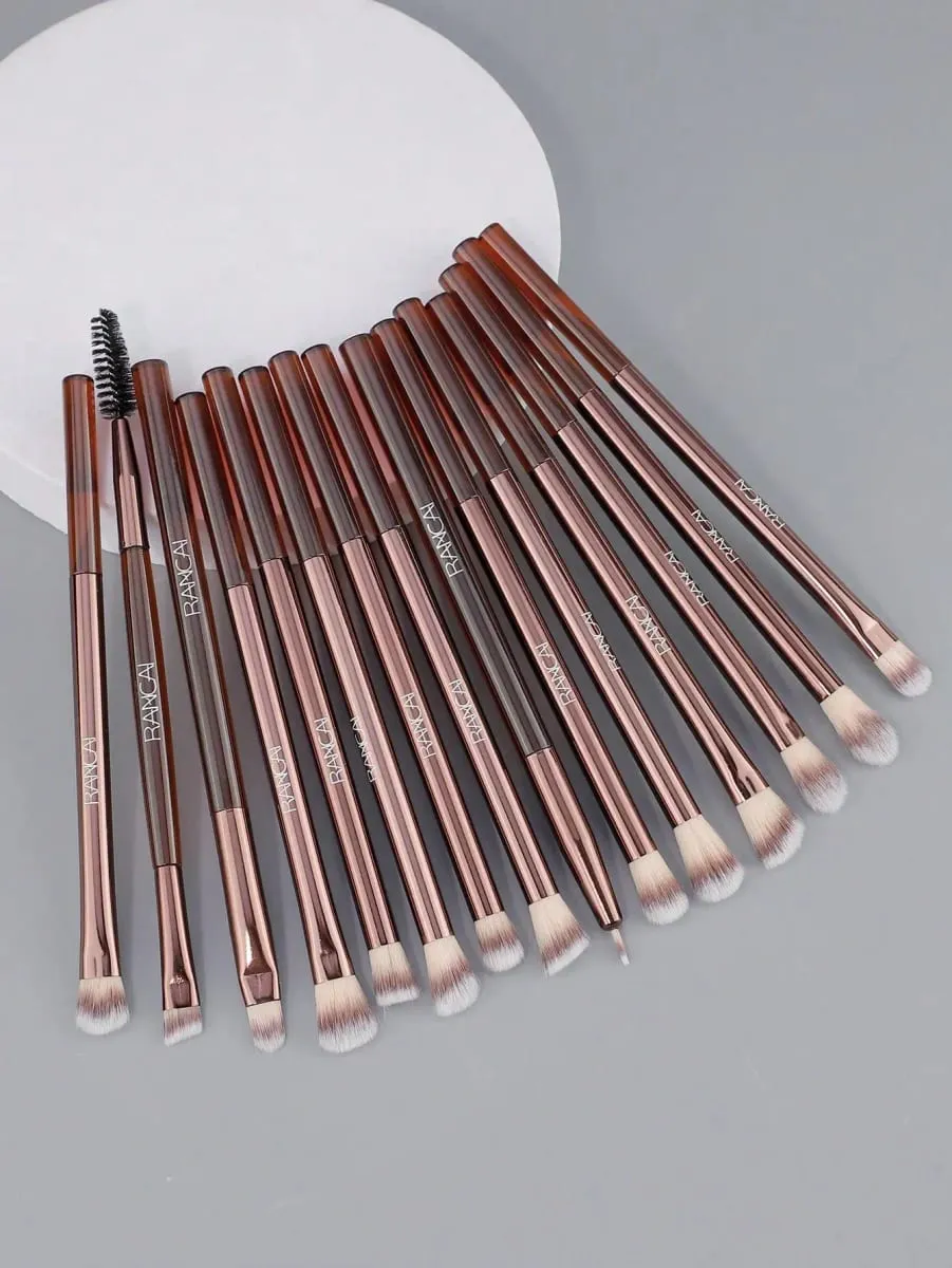 Conjunto de pincéis de maquiagem profissional para olhos, 15 peças, cerdas macias, mistura de sombra, delineador de sobrancelha, kit de maquiagem cosmética