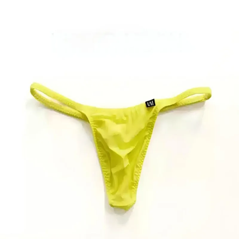 Men's Sexy Low Waist Semi-Transparent Thin Thong Underwear Tight Fitting Bagless G-Strings Hot Summer Choice — image 5