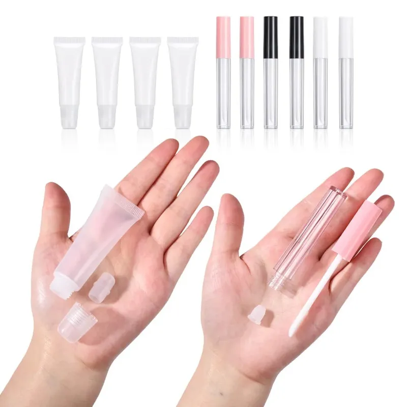DIY Lip Gloss Kit 100ml Lip Gloss Base Powder Glitter Flavor Essence and Tube for Girl woman Gifts Lip Gloss Pack Set Cosmetics