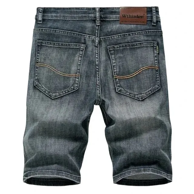 2025 Summer New Men's Denim Shorts Classic Black Blue Thin Section Fashion Slim Business Casual Jeans Shorts Male Brand