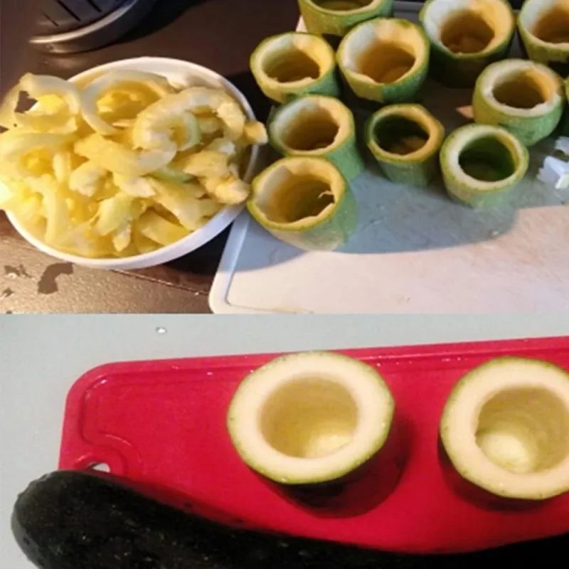 Veggie proptrækker Udskærer Sæt Vege Bor Grave Device Corer Grøntsagsspiralskærer Spiralizer Køkken Gadget — image 4