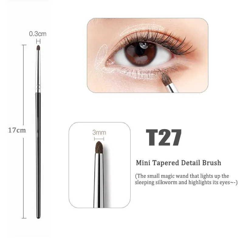 Perincian Berus Solek Pembayang Mata Kecil Berus Kening Berus Celak Halus Rata Serlahkan Smudge Silkworm Shadow Brush Alat Solek — image 8