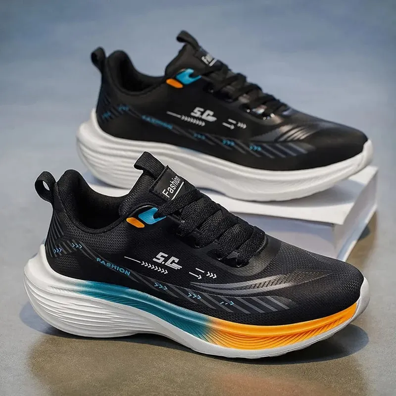 Herren-Laufschuhe, leicht, atmungsaktiv, Mesh-Sneaker, dicke Sohle, dämpfend, lässige Wanderschuhe, Größe 39–44