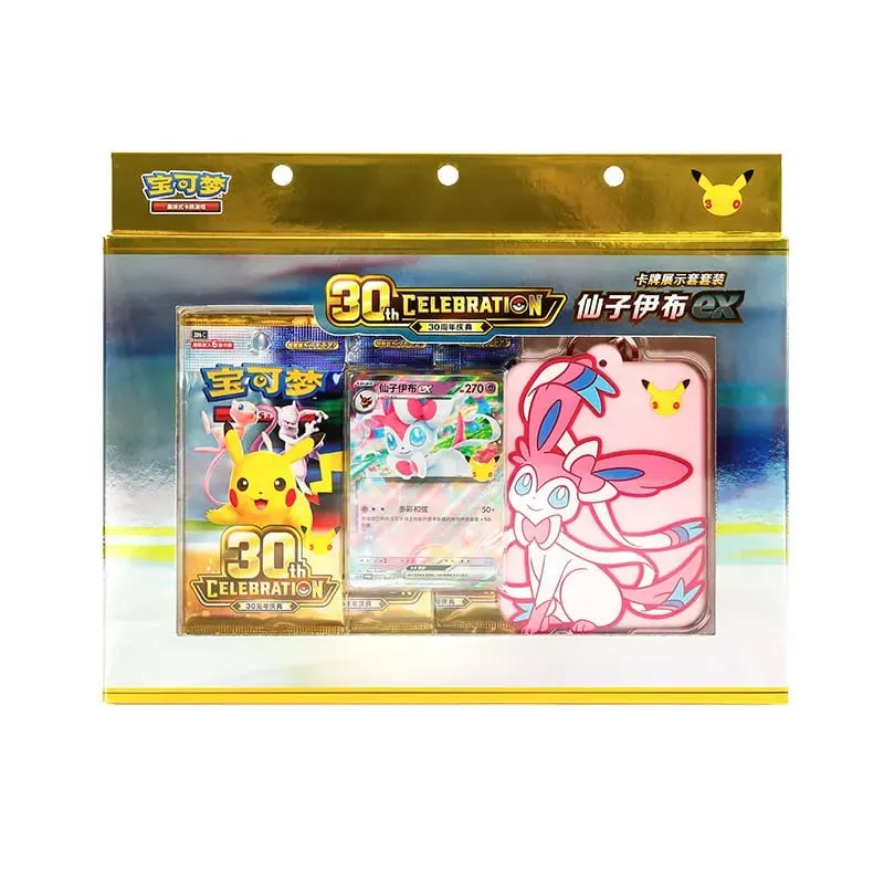 100% Original Pokemon 30th ANNIVERSARY Celebration จีนตัวย่อหรูหราการ์ดชุด PTCG Swap การ์ดเกมของขวัญกล่องของเล่น