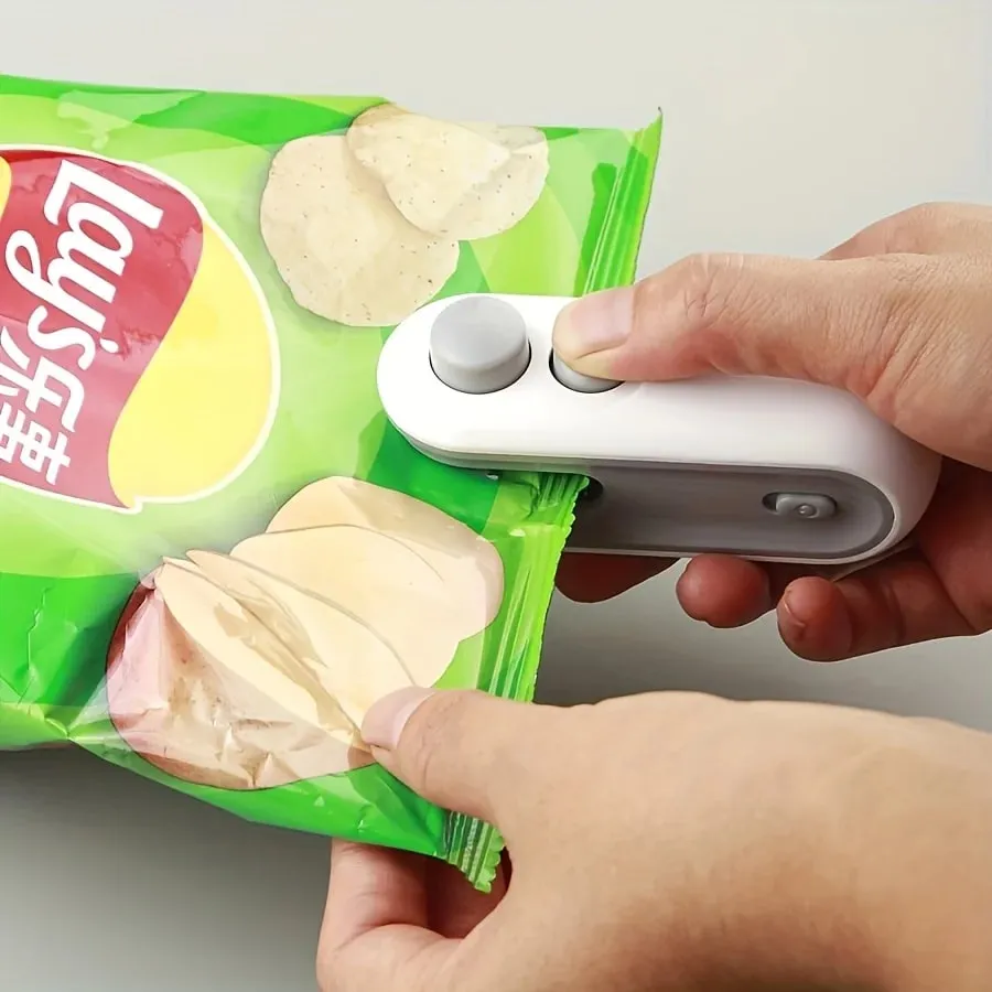 Leiser und tragbarer Verschließer für Snackbeutel (2er-Pack mit USB-Kabel). Der unverzichtbare Chip-Clip für Zuhause und Camping. Wiederverwendbar und effizient — image 7