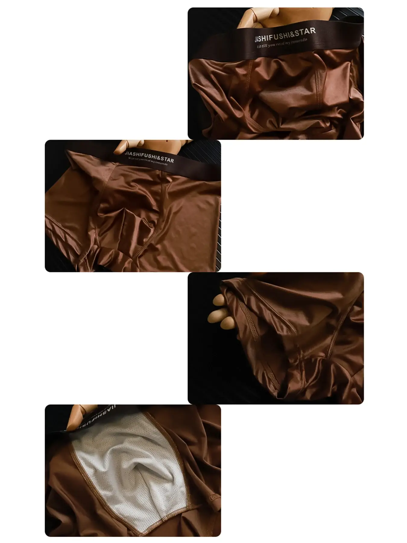 4 Stück/Los atmungsaktive Faser-Boxhose für Herren, bequeme, atmungsaktive Unterwäsche, Strickstoff mit mittlerem Stretch, einfarbig — image 10