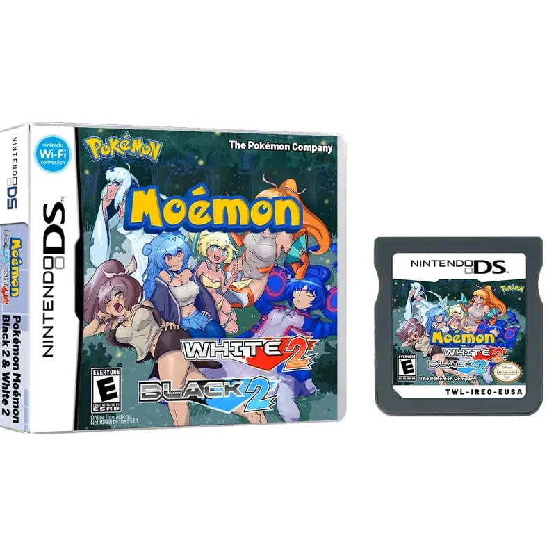 Anime Pokemon-serie NDS Game Cartridge Videogameconsole Moemon Zilver Geel KAIZO MoonBlack2 Hobbycollectie Geschenken Speelgoed