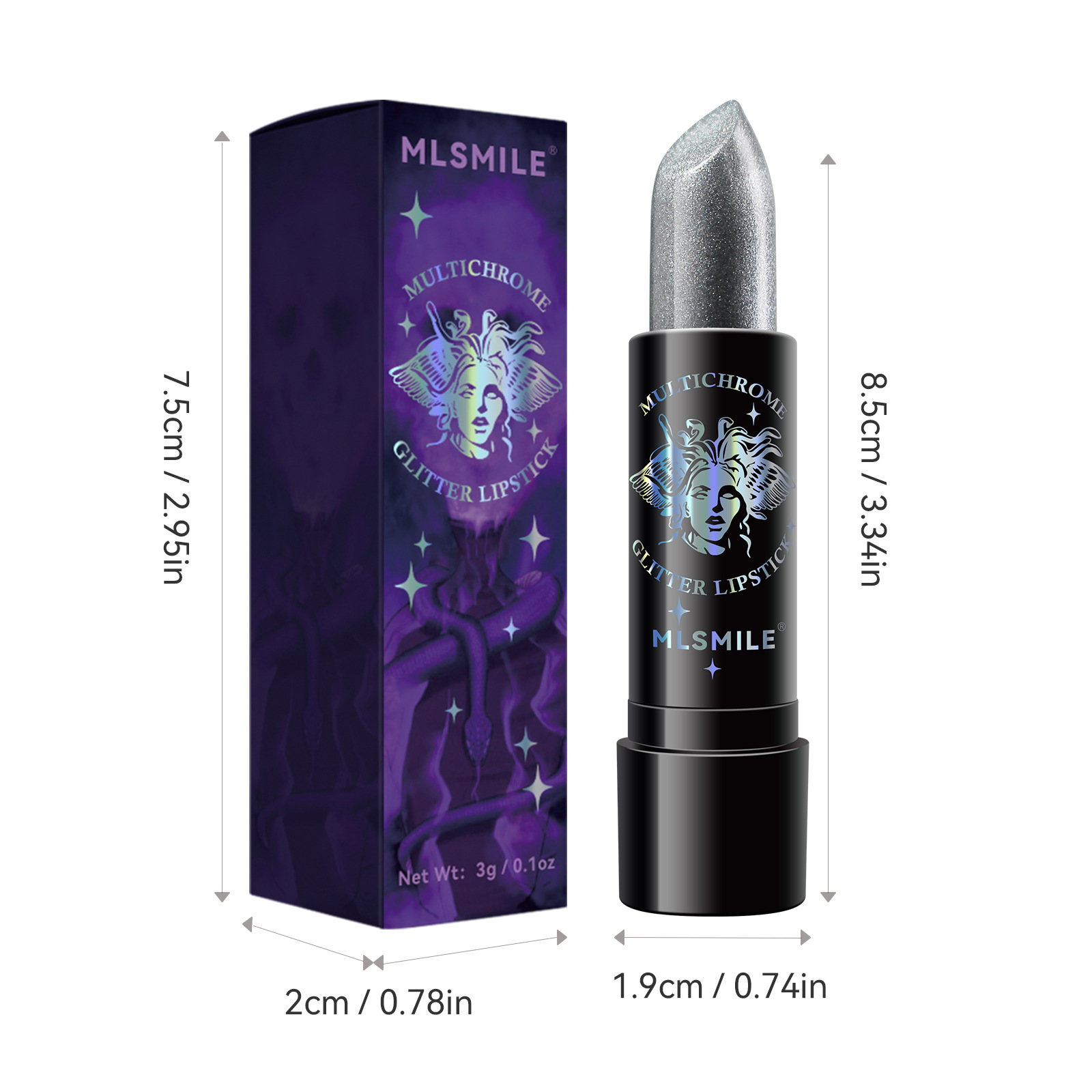 Rossetto glitterato 6 colori Impermeabile a lunga durata Diamante Rossetto metallizzato perlescente Lucidalabbra nero Labbra da donna Trucco cosmetico — image 6