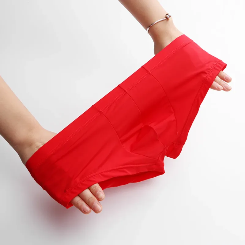 1pc Men's Ice Silk Low Waist Briefs Elastic Solid Color U-Convex Pouch Panties Lingerie Male Underwear Underpants — image 8