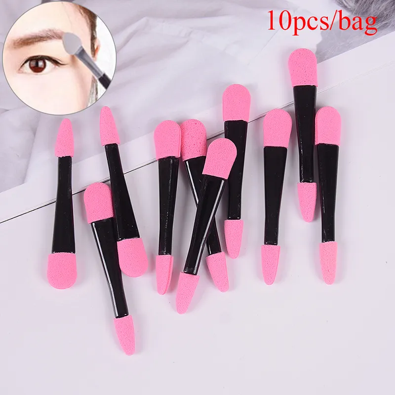 10pcs 더블 엔드 아이 섀도우 애플리케이터 프로 스펀지 아이 섀도우 메이크업 용품 휴대용 아이 섀도우 브러쉬 파우더 브러쉬 — image 2
