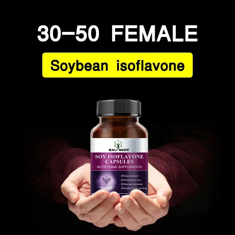Sójový isoflavonový extrakt kapsle Udržování fyzického stavu Menopauza Úleva Podpora nálady Doplněk výživy pro ženy — image 2
