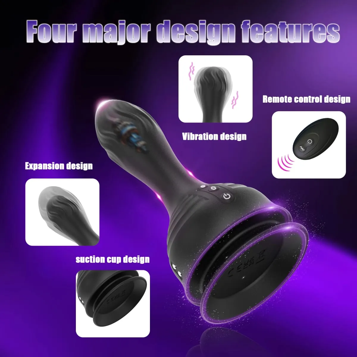 Remote Control Inflatable Butt Plug Vibrator na may 10 Swing Modes Suction Cup Vibrating Prostate Massager Anal Sex Toy para sa mga Babae — image 3