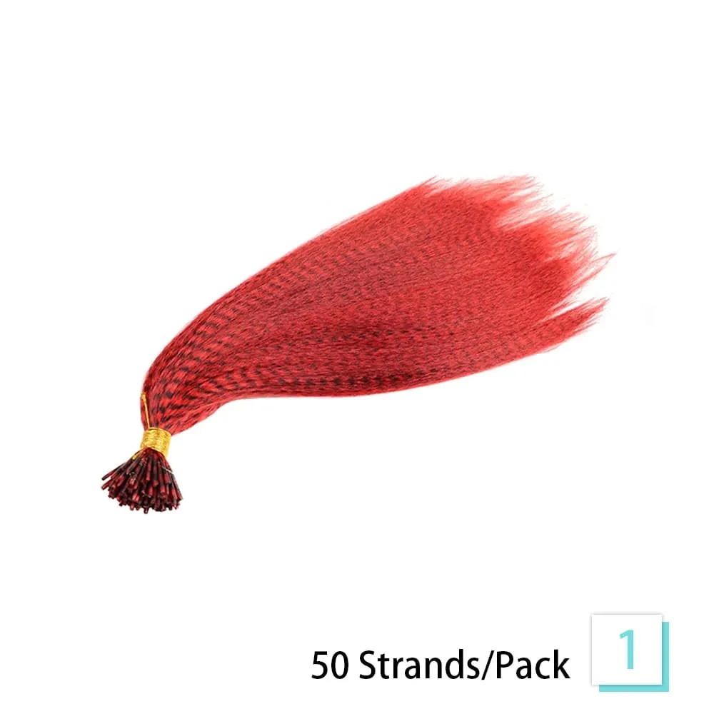 Estensioni dei capelli con piume sintetiche 16 pollici 50 fili/pacco Estensioni dei capelli colorati Estensioni delle piume dei capelli colorati per le donne