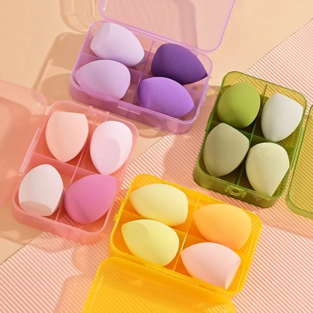 4Pcs Schönheit Pro Foundation Cosmetic Puff Set Trocken Nass Verwendbar Make-Up-Tool Magische Pinsel Mit Box Schwamm Pulver Make-Up — image 5
