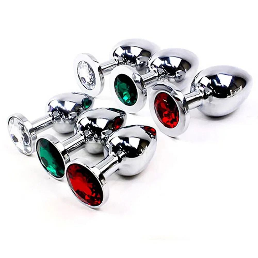 Petite Crystal Stainless Steel Silver Butt Plug Impermeabile Base svasata rotonda Prodotti del sesso caldi Amanti delle coppie