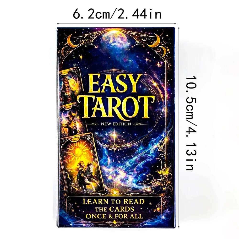 Easy Tarot Deck 78 cartes apprendre à lire Tarot cosmique ciel étoilé cartes pour débutant amical sorcière Divination jeu de société jeu de cartes