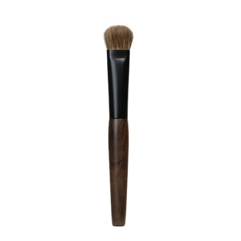 T105 Pennelli per trucco professionali fatti a mano Pennello per correttore in pelo di capra naturale Pennello per fondotinta piccolo Pennello per trucco con manico in legno di ebano