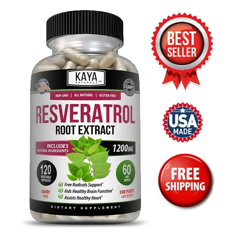 Kapsul Resveratrol - Suplemen Antioksidan untuk Mendukung Kesehatan Peredaran Darah dan Kesehatan Secara Keseluruhan - Non-GMO — image 4