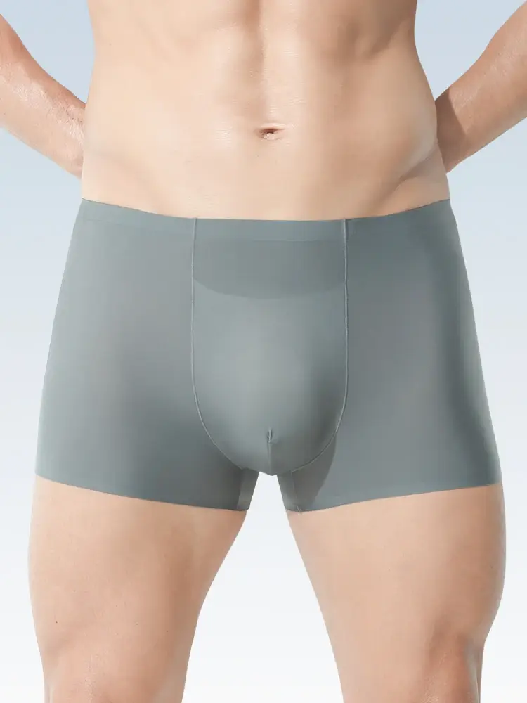 Men's5pc underwear Men's wholesale ice silk seamless boxers antibacterial breathable sports summer thin comfortable boxers — image 9