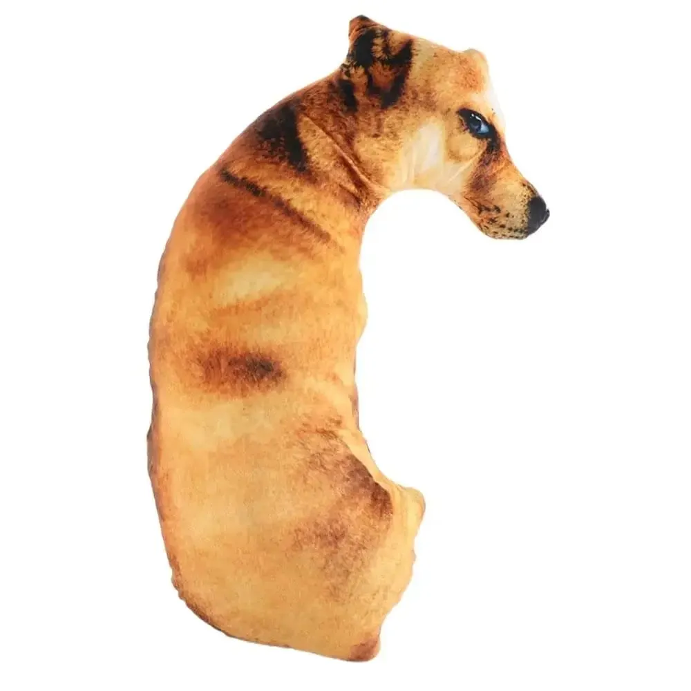 Doux réaliste Animal jeter oreiller chien en peluche créatif coussin 3D chien oreiller bureau jouet 3D réaliste Animal chien jeter oreiller
