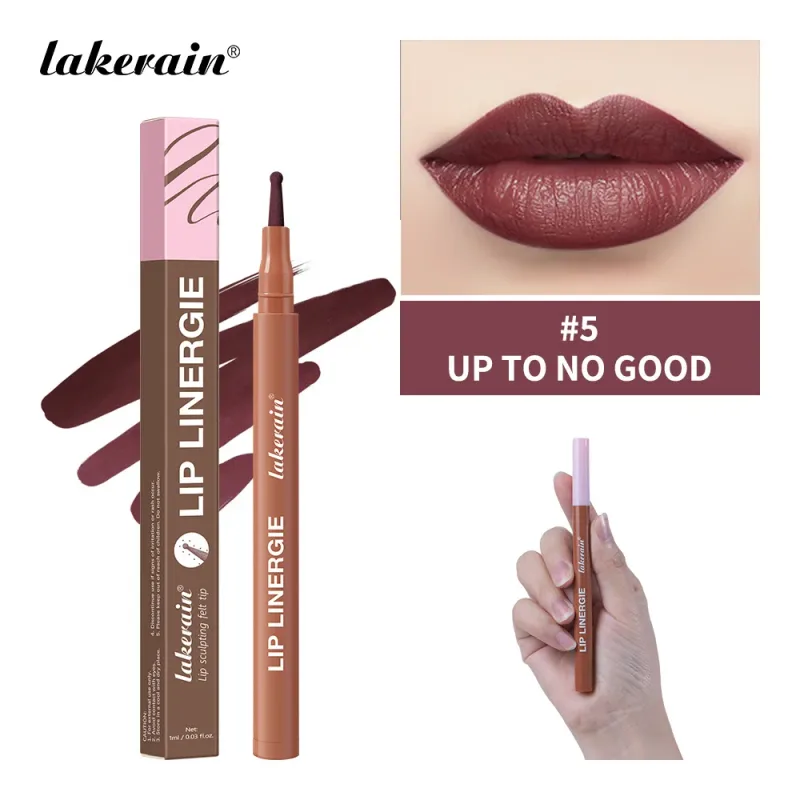 2-in-1 Lip Contour Lip Stain Pen Smudge-proof Non-stick Cup Moisturizing Lip Makeup Cosmetic Dual-Sided Tip Lip Stain & Liner — image 17