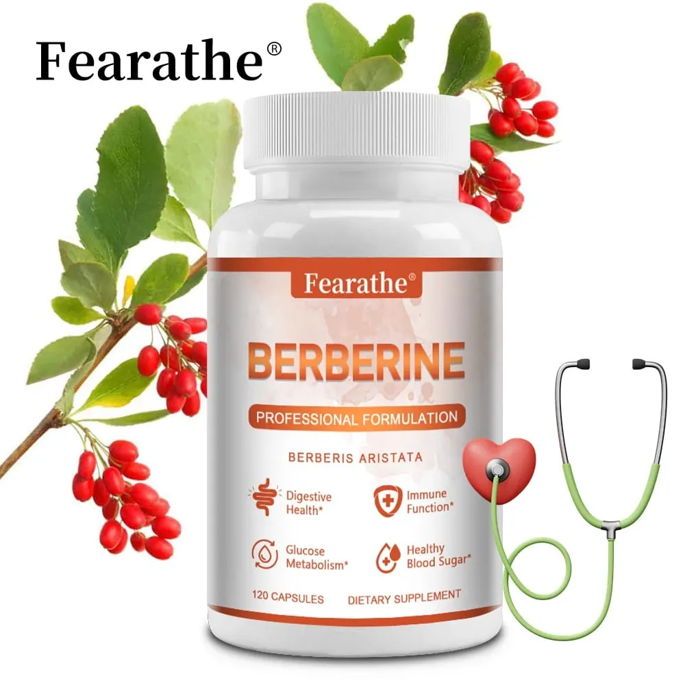 Premium Berberine - Understøtter immunsystemets vægtkontrol Fordøjelsessundhed og GI-funktion Supplement 120 kapsler — image 2