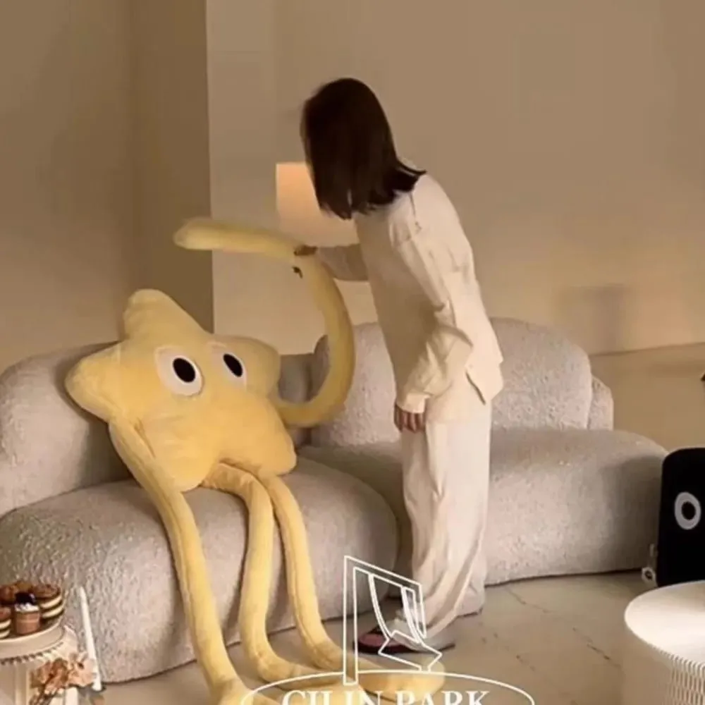 Simpatico cuscino in peluche a forma di stella da 110 cm, morbido cuscino imbottito, decorazione per la casa — image 9