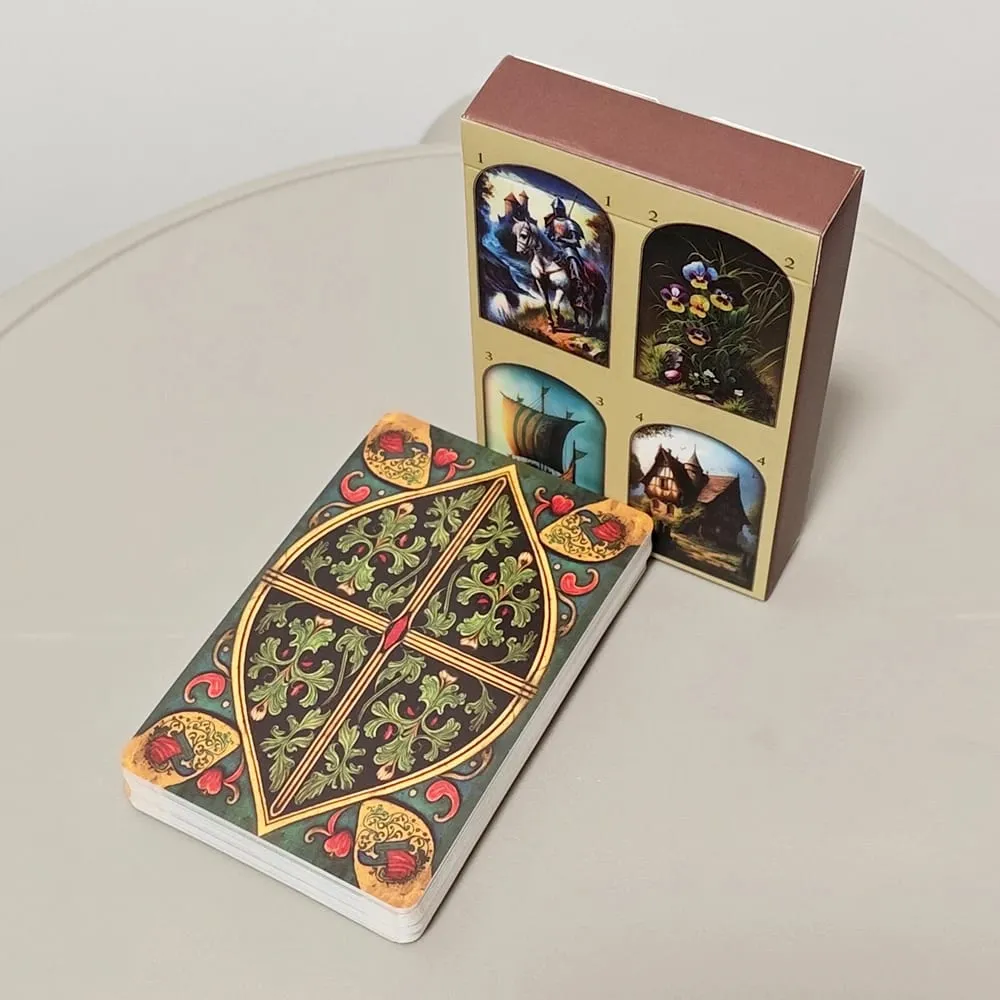 Dicetak pada Kad Stok Timbul Dua Timbul 350GSM Zaman Pertengahan Lenormand Oracle Deck 9*6sm Kad 36 Keping — image 3