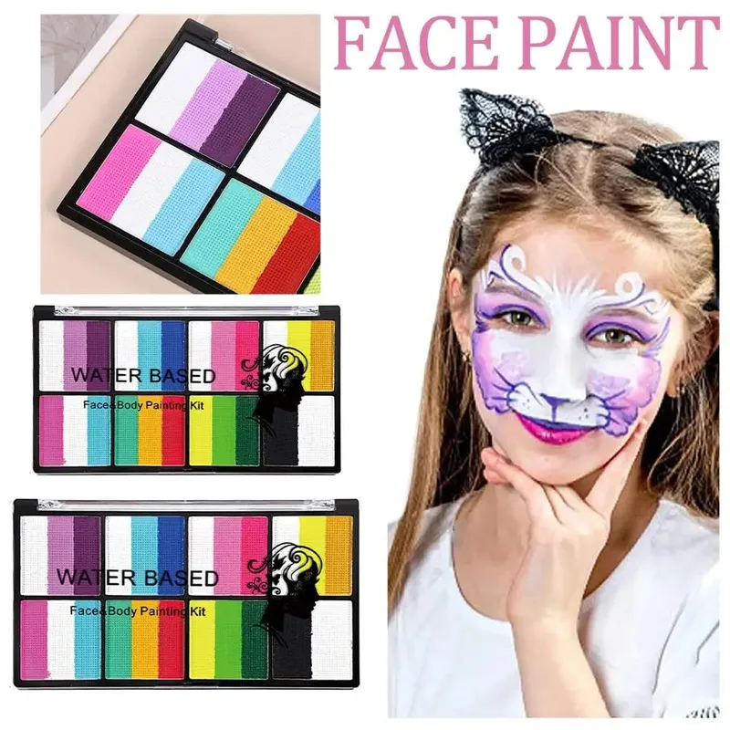 Water-Soluble Rainbow Palette Children's Face Body Makeup Face Stage Pigments Paint Paint Body Makeup Halloween R6N0 — image 6