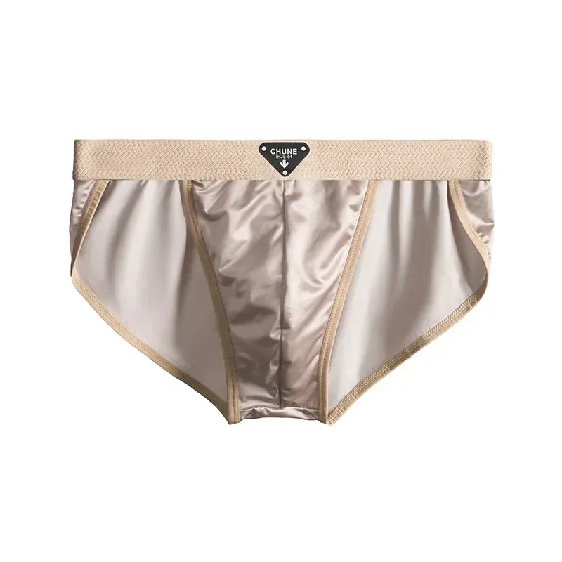 1/3PCS Men's Briefs Satin-like Ice Silk Briefs Summer Smooth Mens Underpants Breathable Quick Drying Panties Sexy U Pouch Briefs — image 15