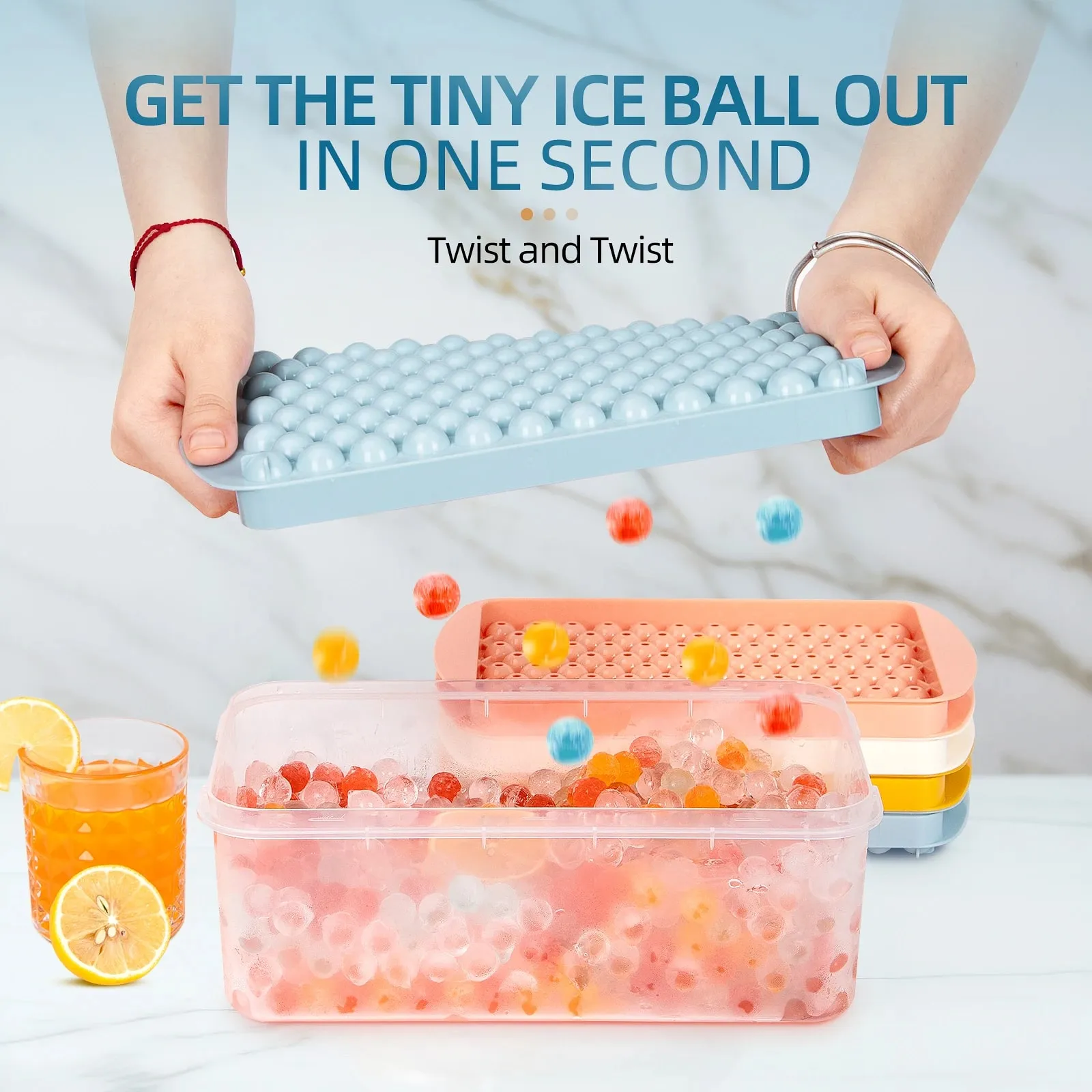 Mini-Eiswürfelform, 104 Löcher, runde Eiskugelform, winzig zerkleinert, zum Kühlen von Bar, Cocktail, Whisky, Getränk, Kaffee, Saft, Küchenwerkzeug — image 6